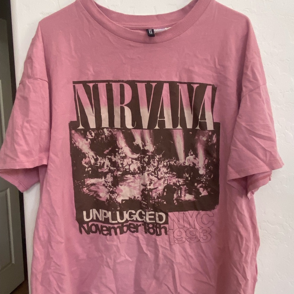 H&M Pink Crew Neck T-Shirt